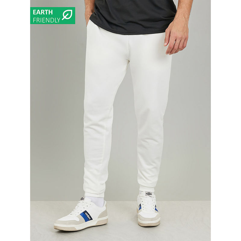 Styli Men's Cream Eco Earth Slim Fit Terry Joggers with Drawstring Closure Cotton (L)