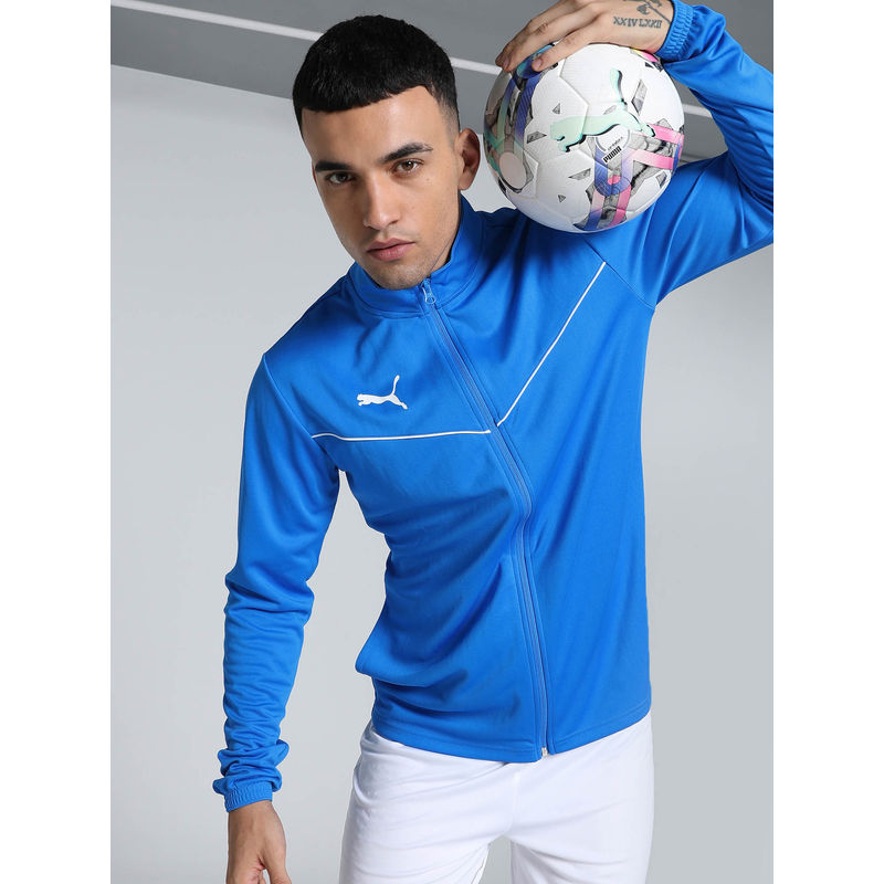 Puma Blue Solid Bomber Jacket (M)