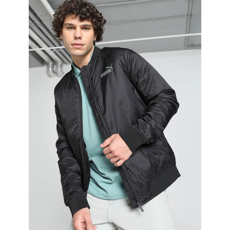 Puma Black Solid Puffer Jacket (S)