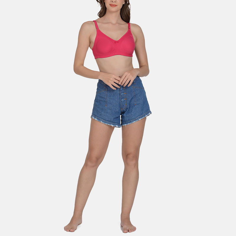 Mod & Shy Women Non-Padded Non-Wired T-Shirt Bra Pink (34B)