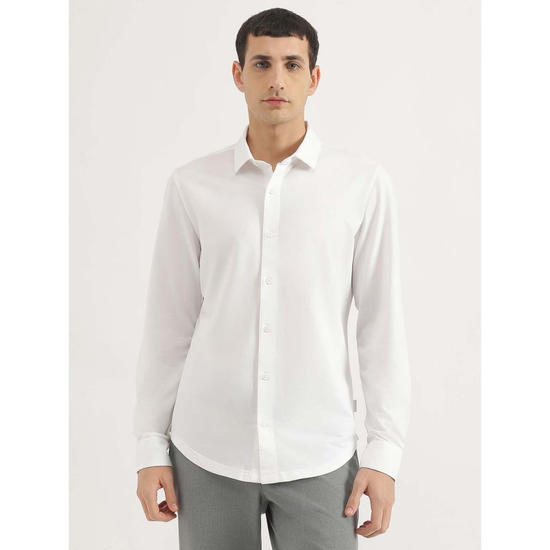United Colors of Benetton Slim Fit Spread Collar Solid Shirt (3XL)