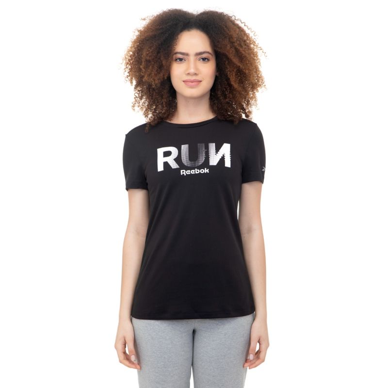 Reebok Re Graphic Tee Black Running T-Shirts (XS)
