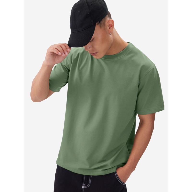 The Souled Store Solid Mossy Green T-Shirt (XS)
