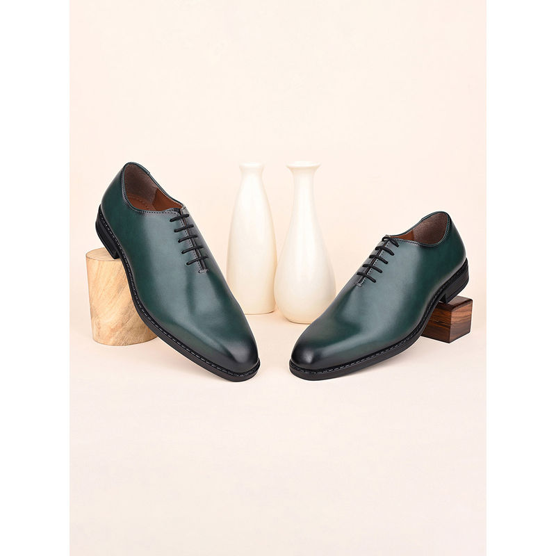 Louis Stitch Men Seaweed Green Formal Wholecut Lace-Up Derby Shoes (UK 12)