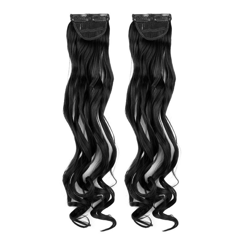 Streak Street Clip-in 20 Curly Natural Black Side Patches (2pcs Set)