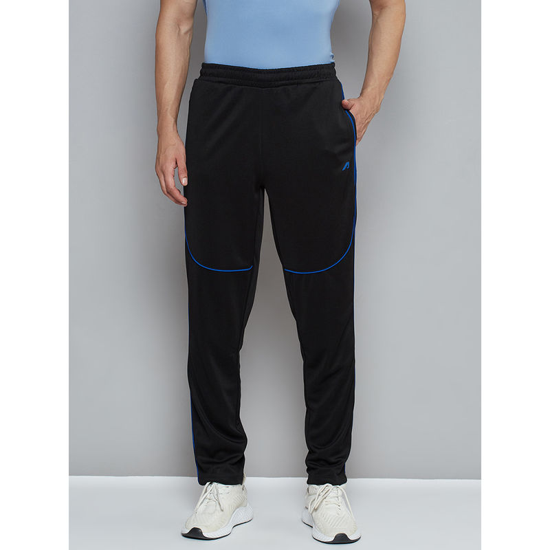 Alcis Men Navy Black Solid Slim Fit Running Track Pants (S)