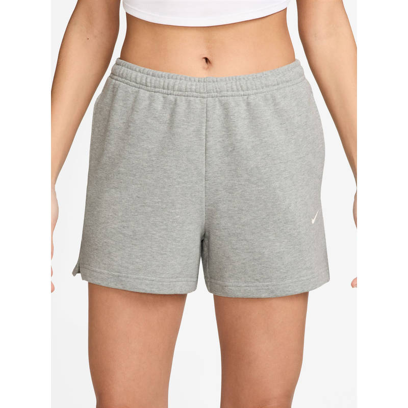Nike Grey Solid Sportswear Studio Fleece Women Shorts - IM8541-063 (XS)