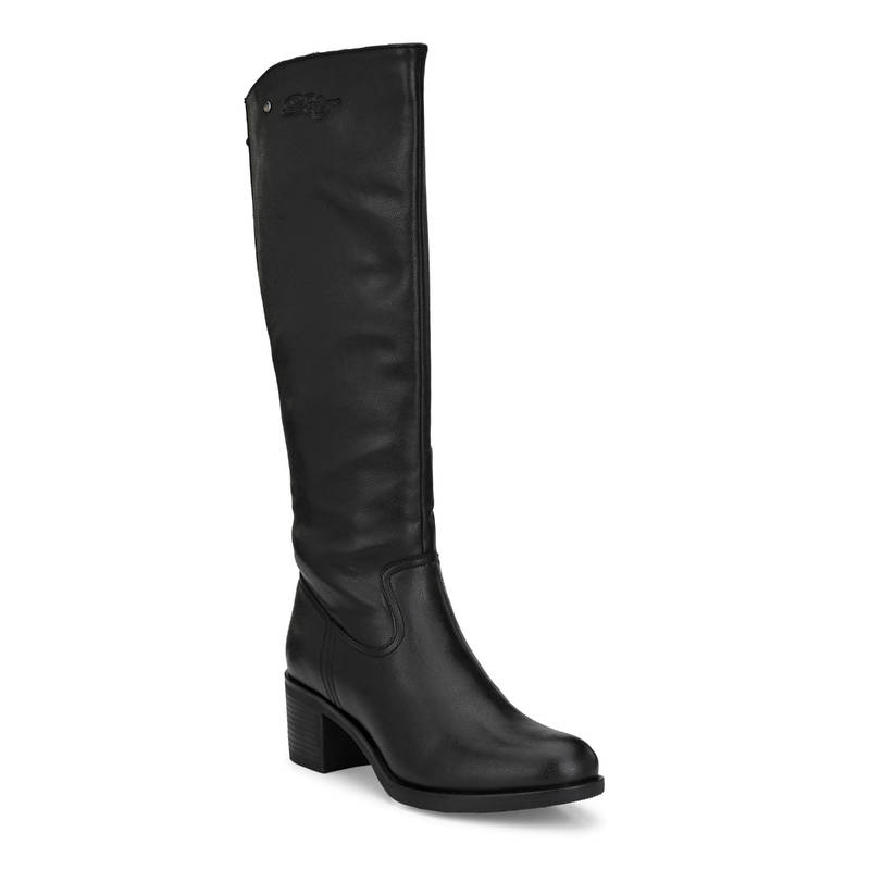 Delize Womens Black Knee Chelsea Boots (EURO 39)