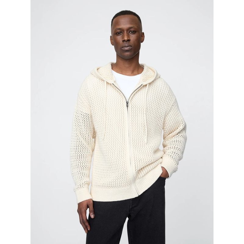 GAP Men Regular Fit Cream Hoodie (XS)