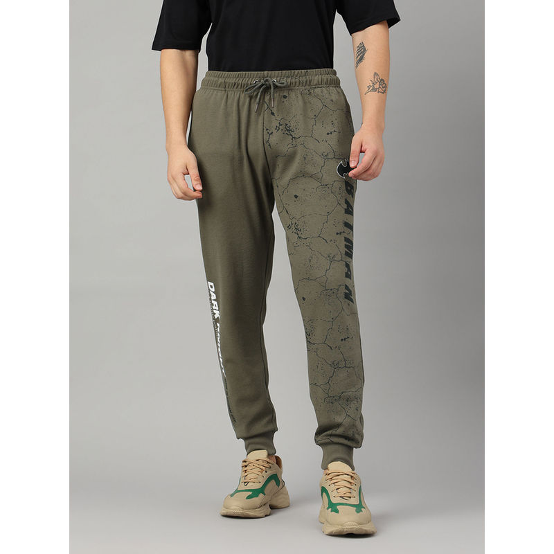 Free Authority Batman Printed Regular Fit Green Cotton Blend Men Jogger (M)