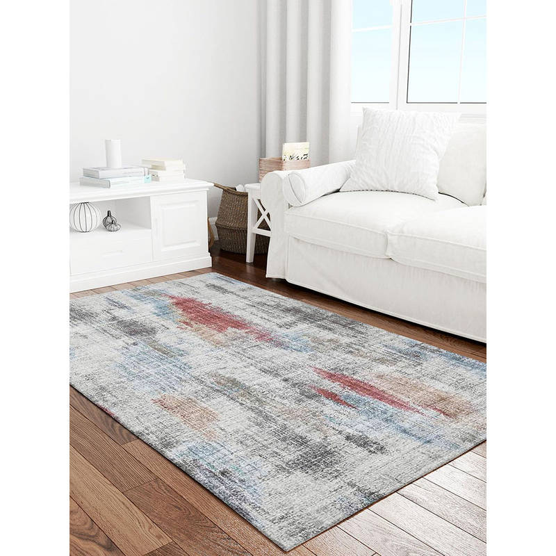 Neu Looms Handmade Viscose Wool Anti-Skid Multi-Color Rug (6x9 feet)