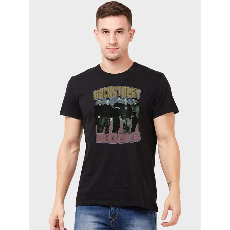 Free Authority Backstreet Boys Printed Black Tshirt for Men (M) (M)