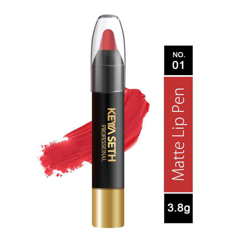 Keya Seth Aromatherapy Professional Matte Lip Pen - Bright Red