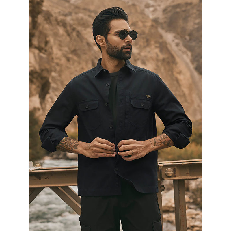 Andamen Black Solid Shirt (S)