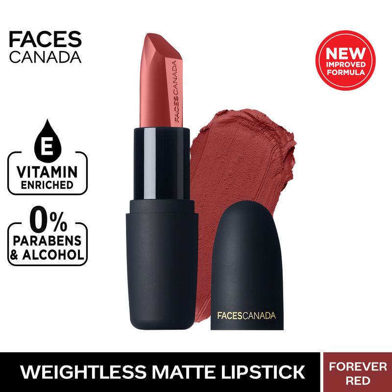 Faces Canada Weightless Matte Finish Lipstick - Forever Red 03(4.5gm)(Forever Red 03)