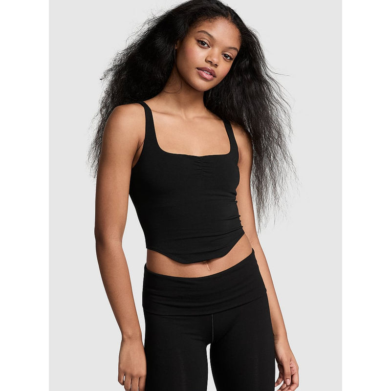 Victoria's Secret Pink Black Base Ballet Cotton Bralette (XS)