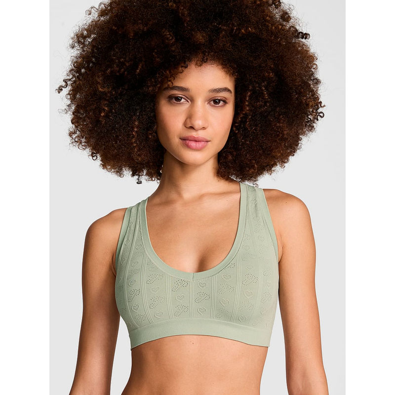 Victoria's Secret Pink Seamless Green Plunge Bralette (L DD)