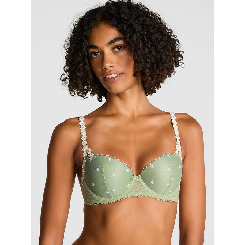 Victoria's Secret Pink Wink Push-Up Green Balconette Bra (38B)