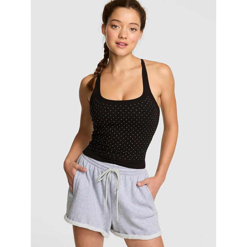 Victoria's Secret Pink Black All-Day Cotton Square-Neck Camisole (XS)