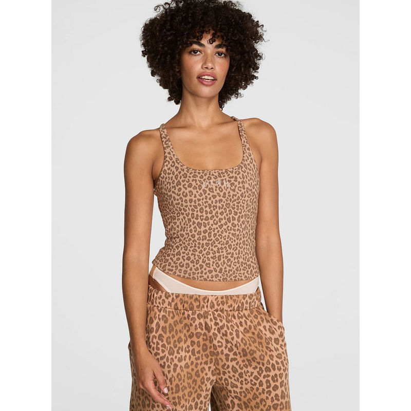 Victoria's Secret Pink All-Day Cotton Brown Square-Neck Camisole (XS)