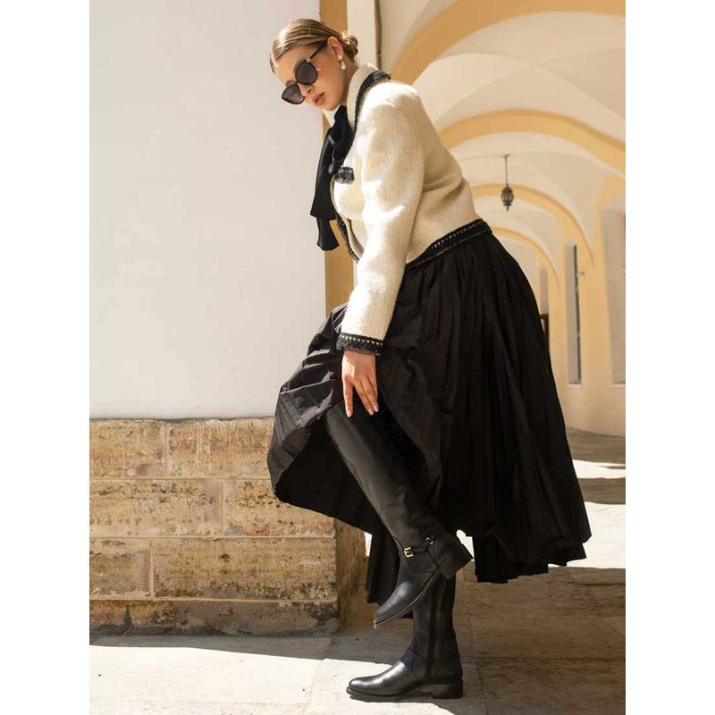 Saint G Drusilla Black Leather Knee High Boots (EURO 36)