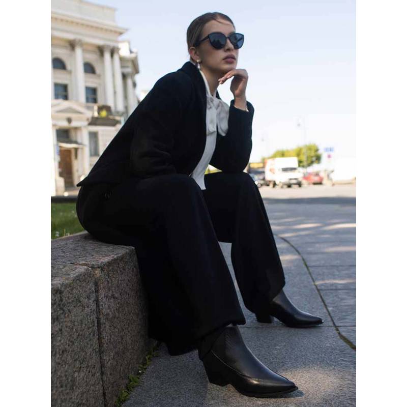 Saint G Black Lather Ankle Chelsea Boots (UK 5)
