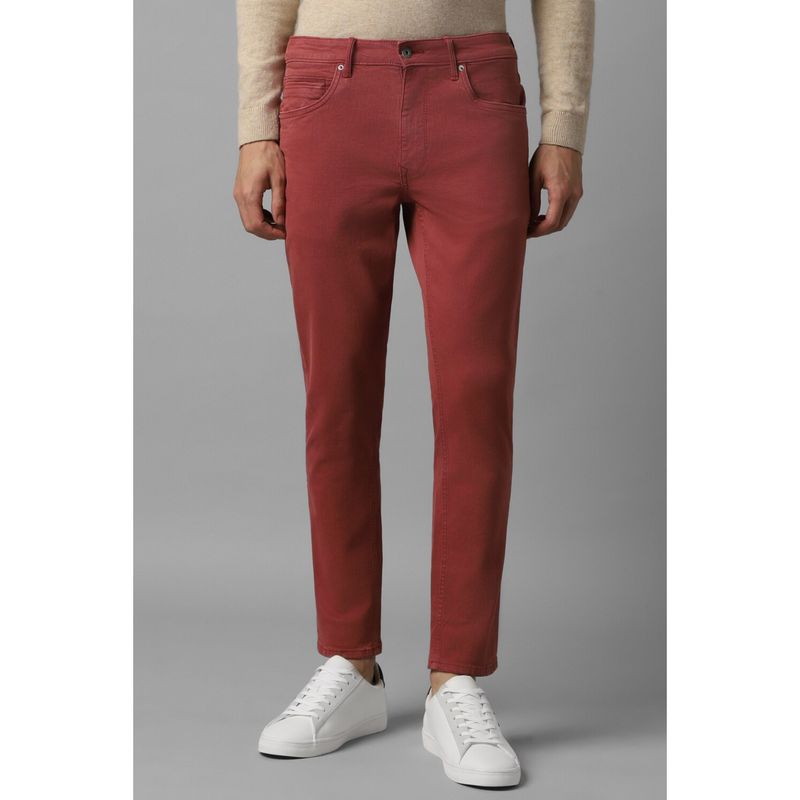 Louis Philippe Men Red Dark Smart Fit Jeans (34)