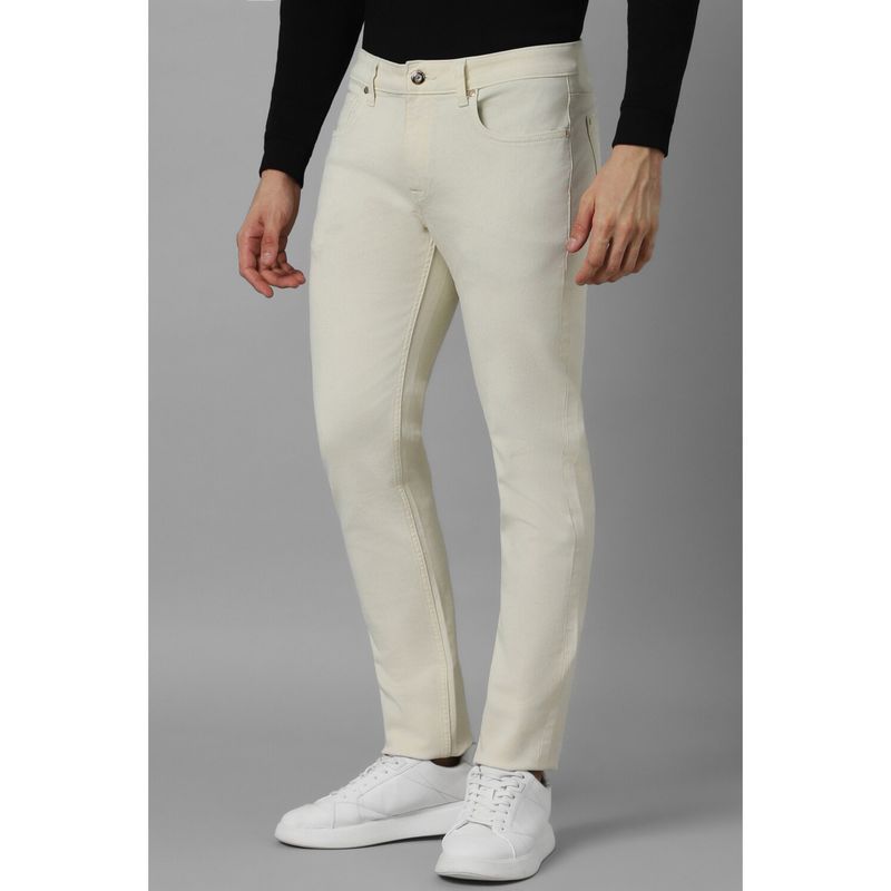 Louis Philippe Men Dark Cream Slim Fit Jeans (34)