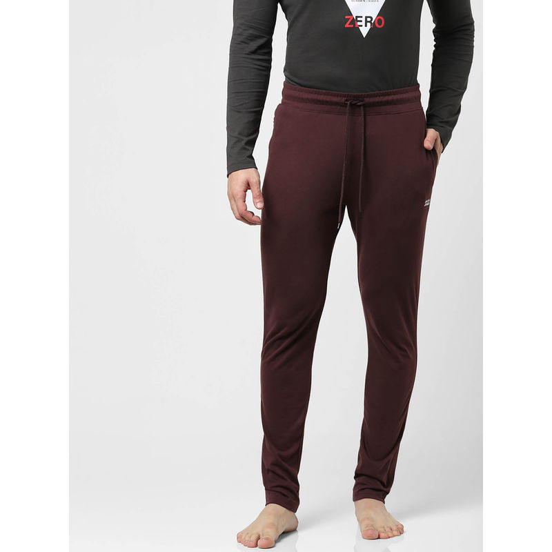 Jack & Jones Men Solid Maroon Trackpants (L)