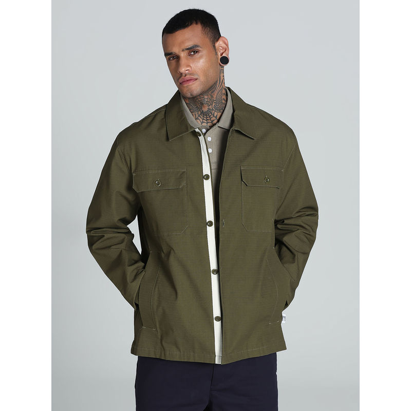 Puma Green Mmq Ripstop Men's Relaxed Fit Shacket (S)