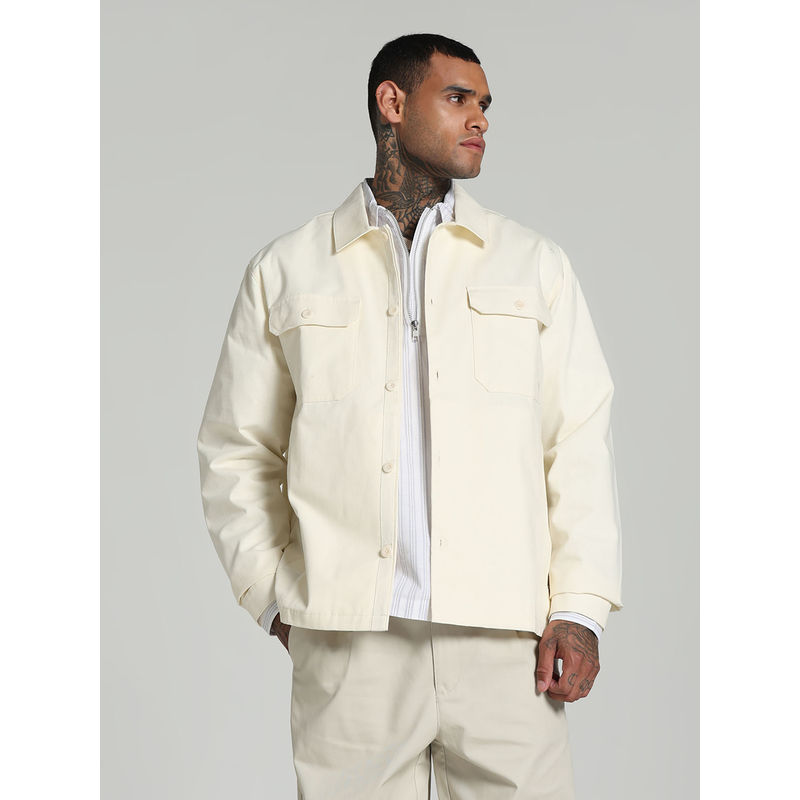 Puma White Mmq Ripstop Men's Relaxed Fit Shacket (S)