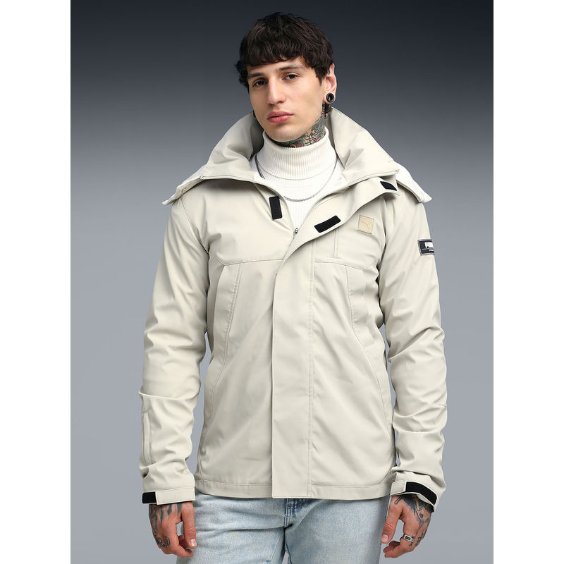 Puma Beige Wardrobe Essentials Hooded Men's Jacket (L)