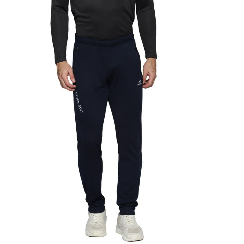 Alcis Men Navy Blue Solid Slim Fit Track Pants (M)