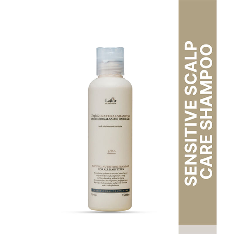 La'dor Triple Natural Shampoo - Hypoallergenic, Vegan, Mild Formula for Sensitive Scalp & Dry Hair