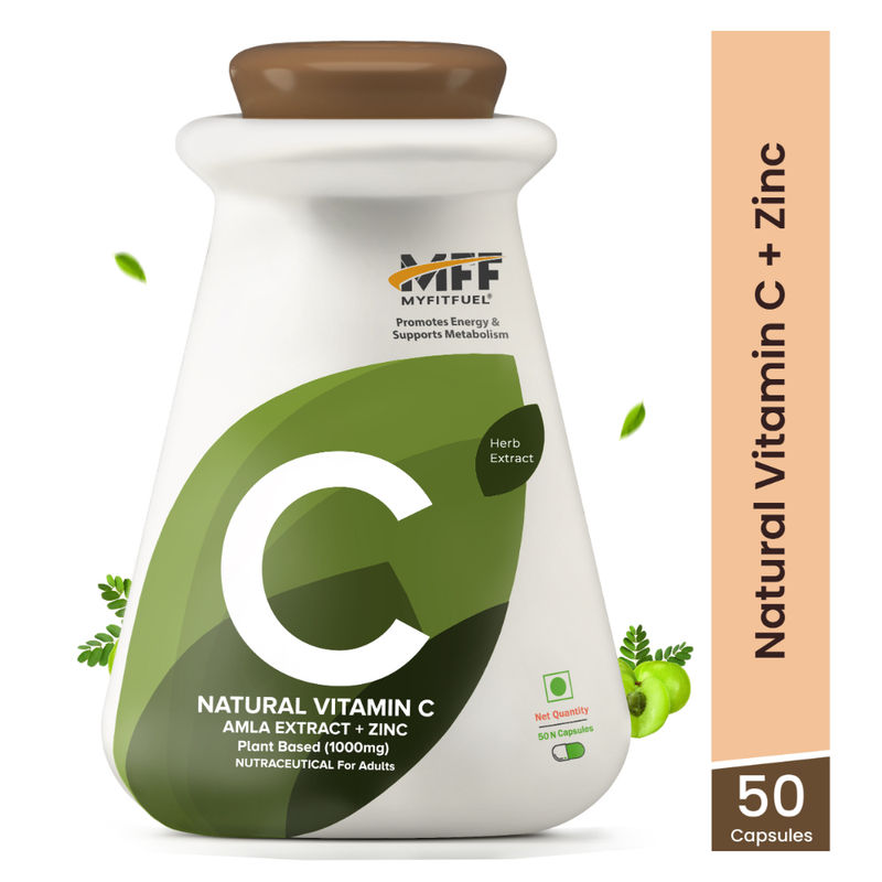 MyFitFuel Natural Vitamin C Amla Extract + Zinc Plant Based 1000mg