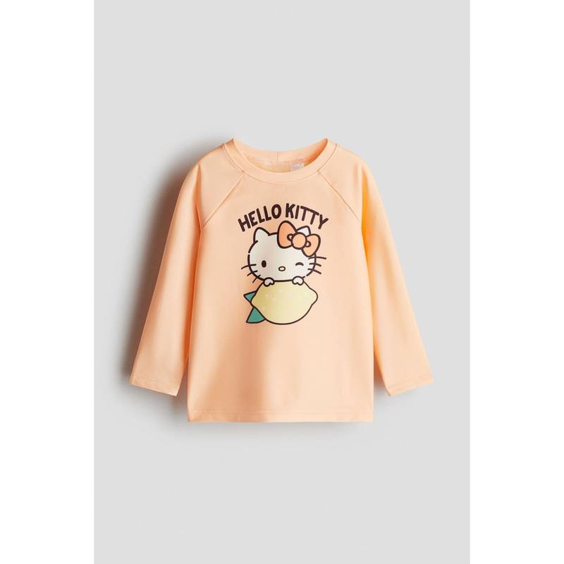 H&M Upf 50 Printed Swim Top Orange (4-6 Years) (4-6 Years)