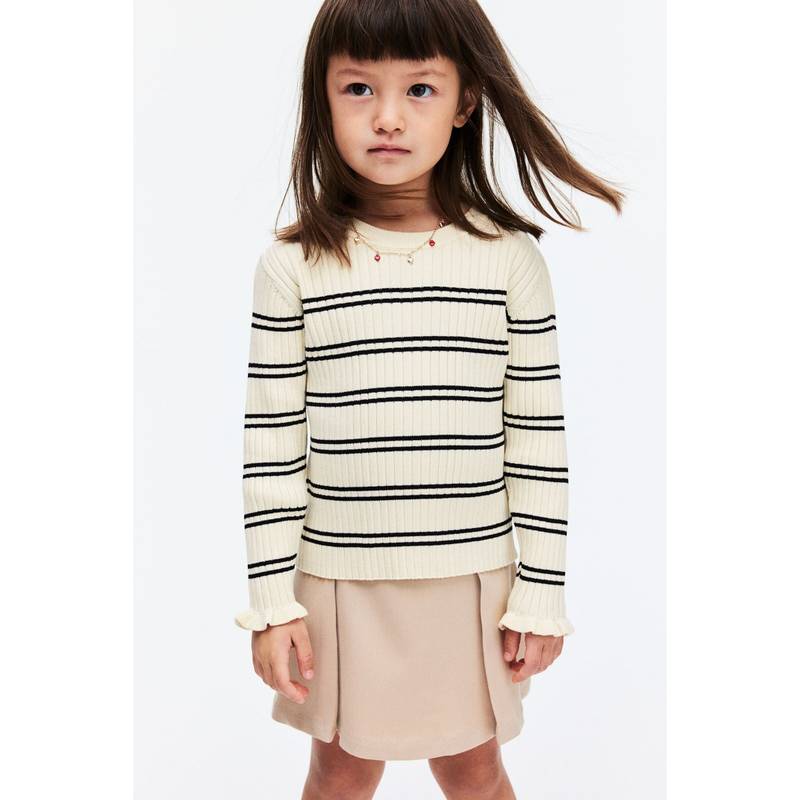 H&M White Rib-Knit Jumper (6-8 Years) (6-8 Years)