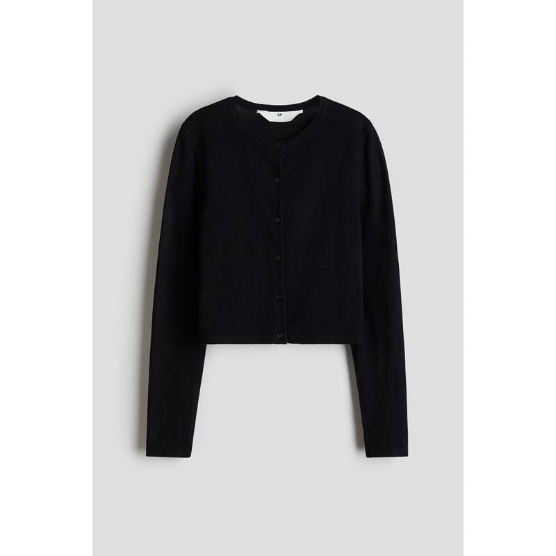 H&M Black Fine-Knit Cardigan (8-10 Years) (8-10 Years)