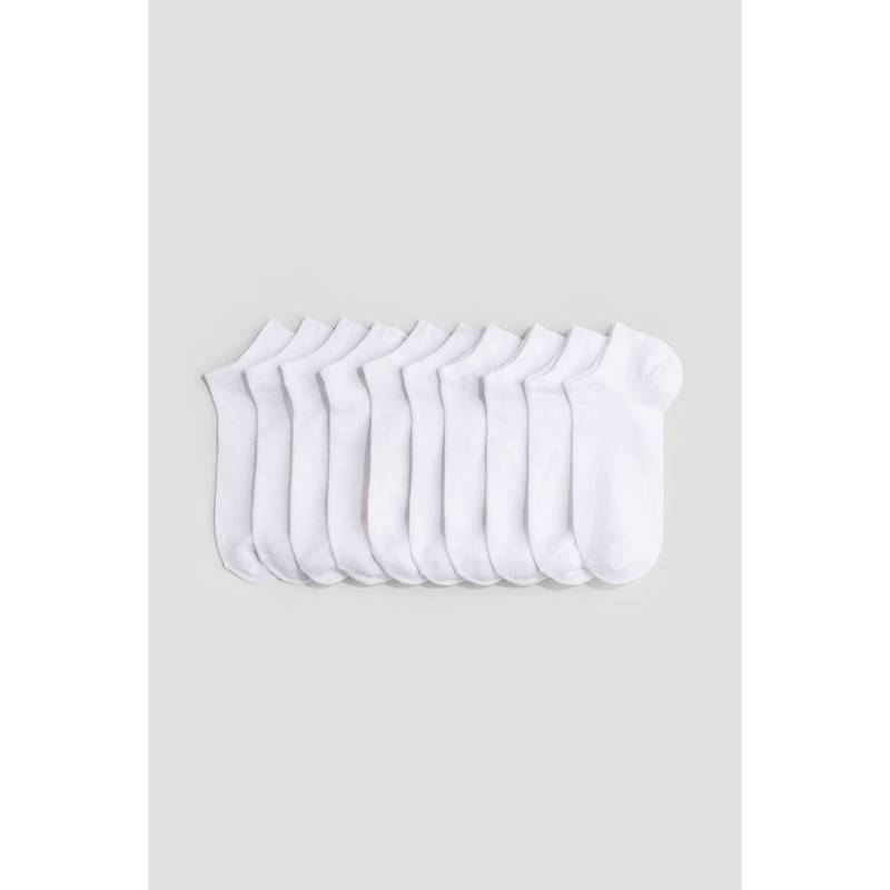 H&M 10-Pack Ankle Socks White (5.5-7)
