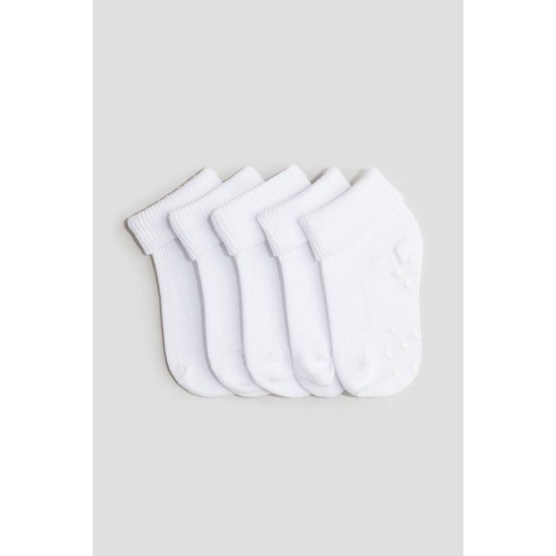 H&M 5-Pack Anti-Slip Socks White (000)