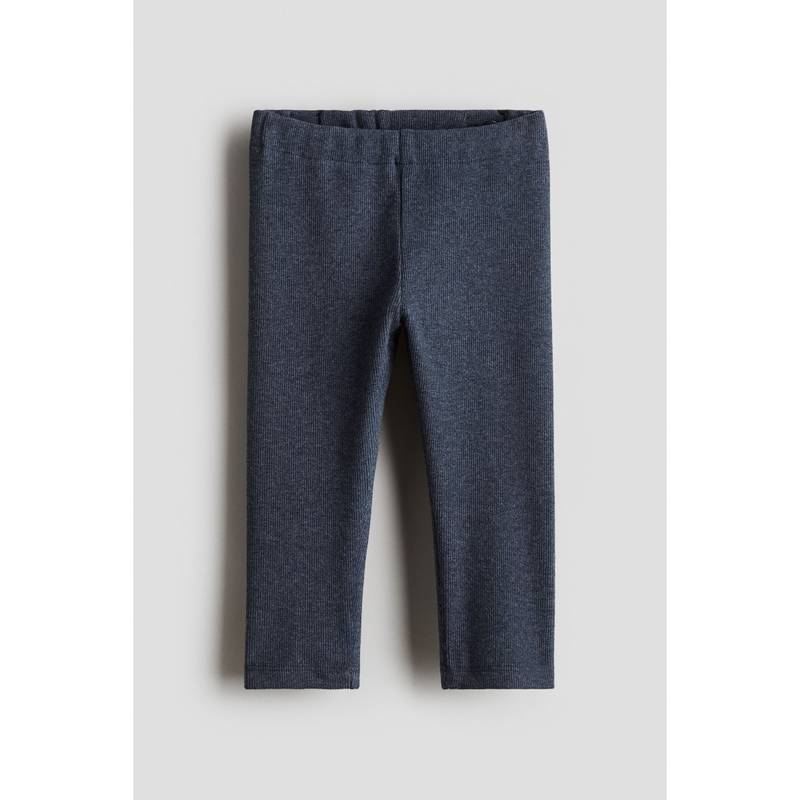 H&M Ribbed Cotton Leggings Blue (1-2 Months) (1-2 Months)