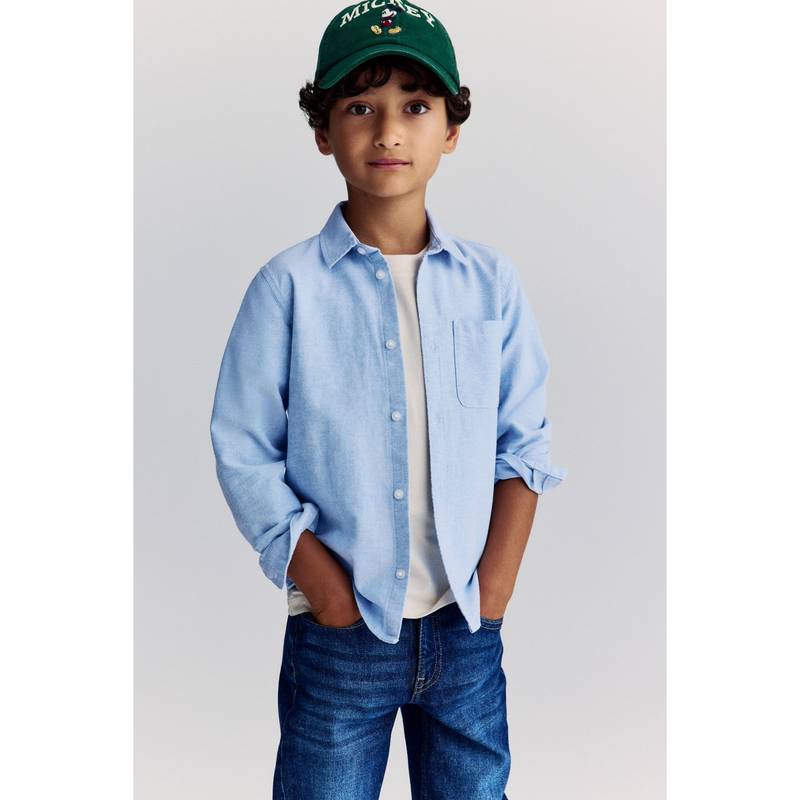 H&M Cotton Shirt Blue (9-10 Years) (9-10 Years)