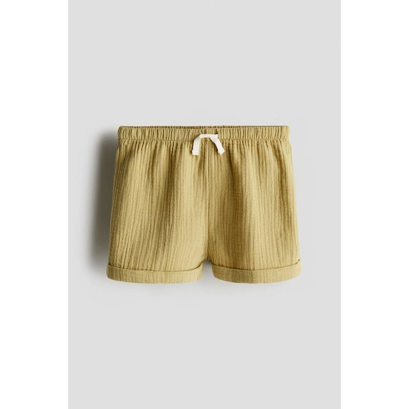 H&M Cotton Muslin Shorts Yellow (7-8 Years) (7-8 Years)