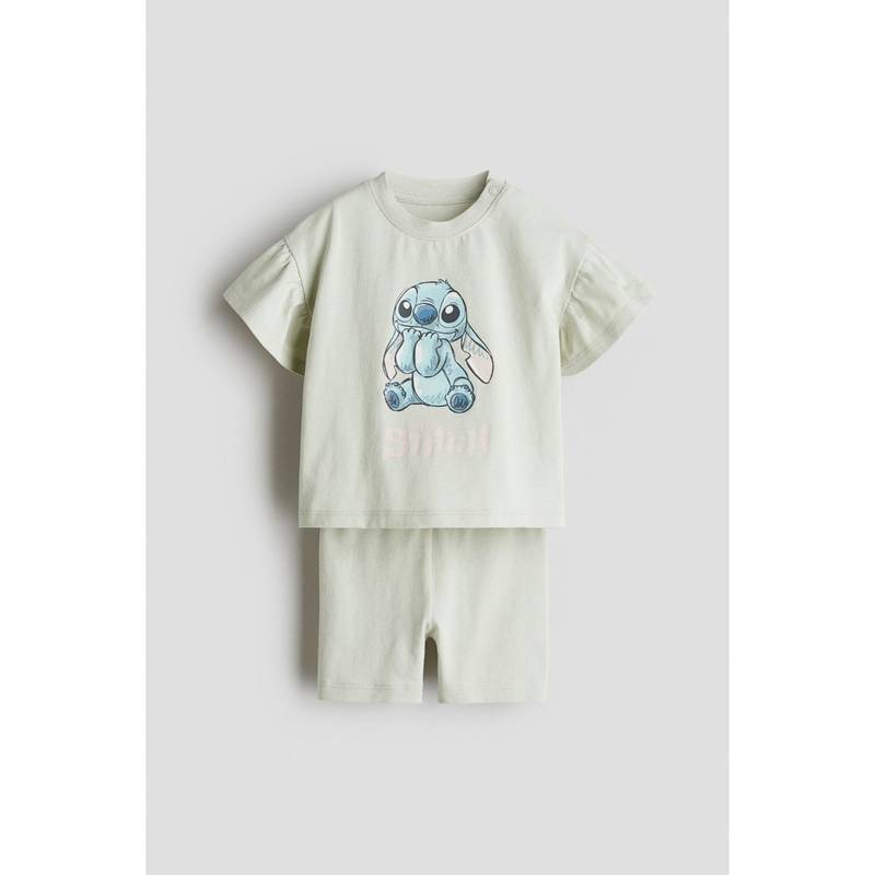 H&M 2-Piece Printed Cotton Set Green (4-6 Months)