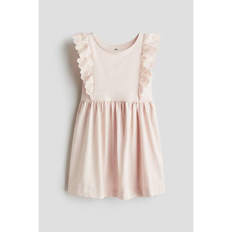 H&M Frill-Trimmed Cotton Dress Orange (1.5-2 Years) (1.5-2 Years)