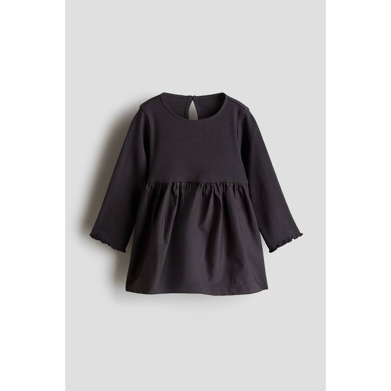 H&M Long-Sleeved Dress Grey (2-3 Years) (2-3 Years)