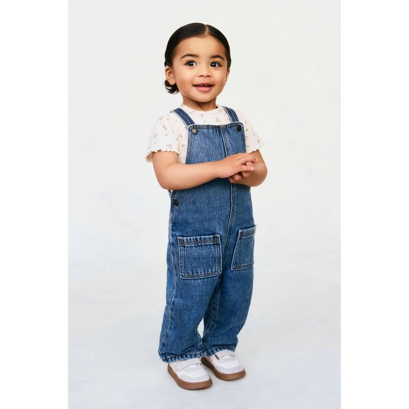 H&M Denim Dungarees Blue (4-6 Months) (4-6 Months)