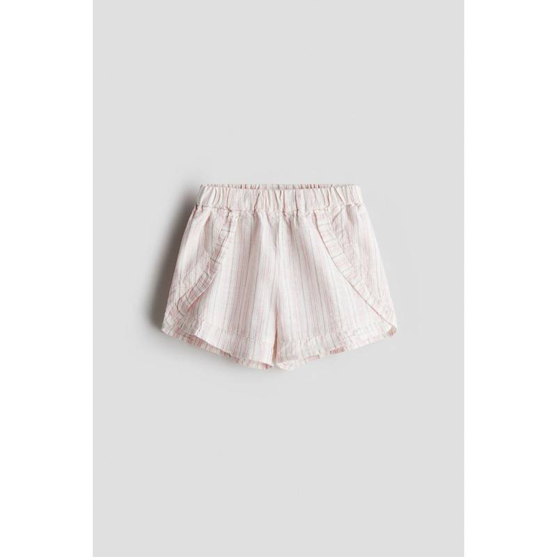 H&M Frilled Linen-Blend Shorts Pink (2-3 Years) (2-3 Years)