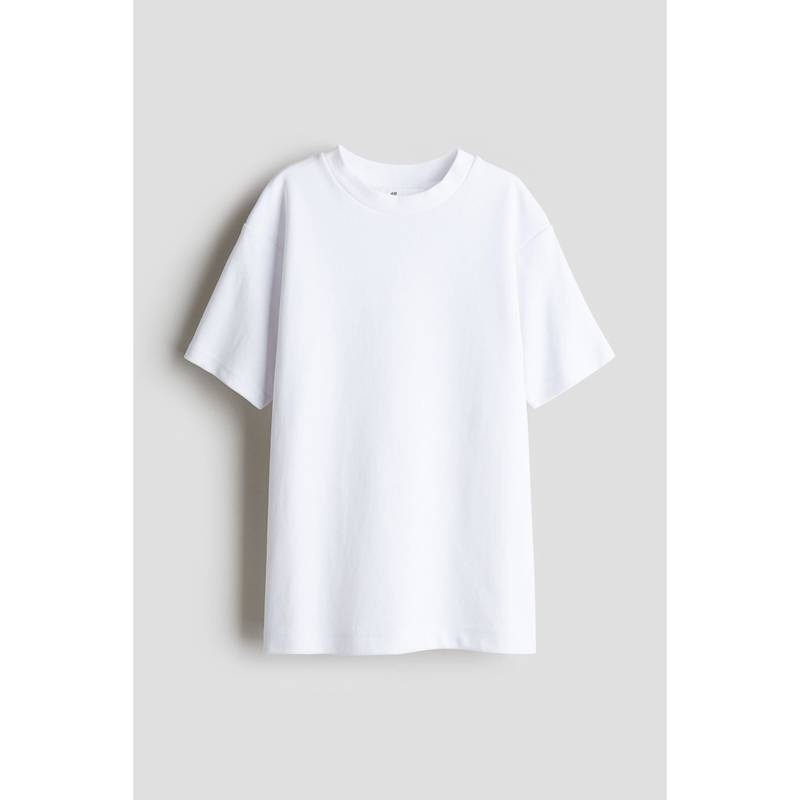 H&M Loose-Fit Scuba T-Shirt White (14 Years Above) (14 Years Above)