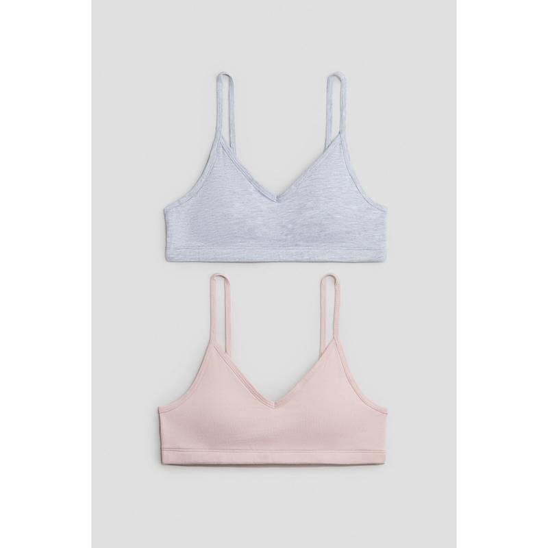 H&M 2-Pack Padded Crop Tops Pink (14 Years Above)